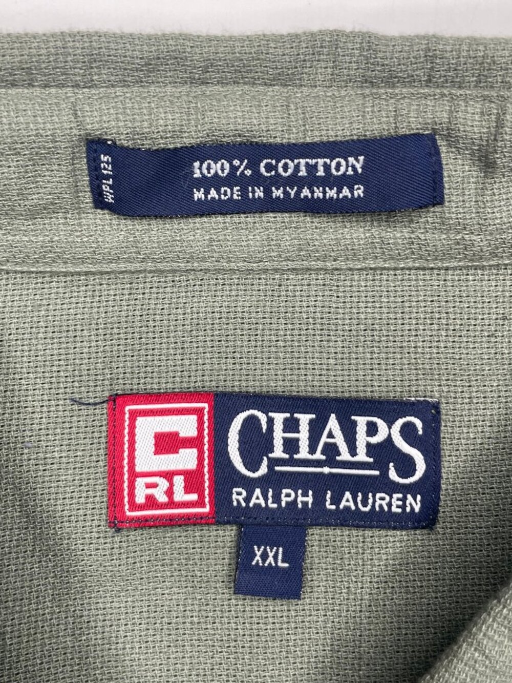 CHAPS Ralph Lauren Vintage Grandad Earthy Green Boxy Short Sleeve Shirt XXL - Picture 4 of 10